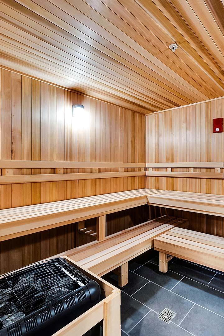 Wooden sauna interior