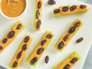 Ants on a Log healthy easy snack