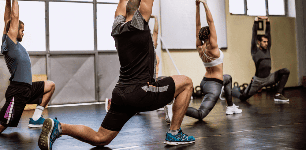 cardio warm-up exercises before workout with lunges